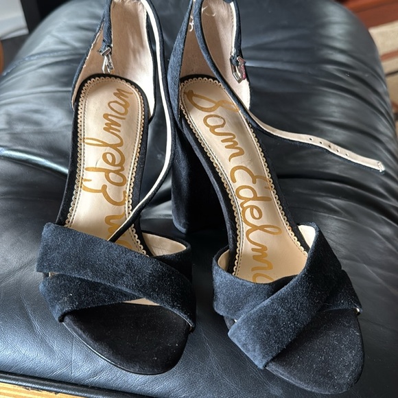 Sam Edelman Yancy - Black Suede Block Heel - Multiple Sizes - Picture 9 of 14